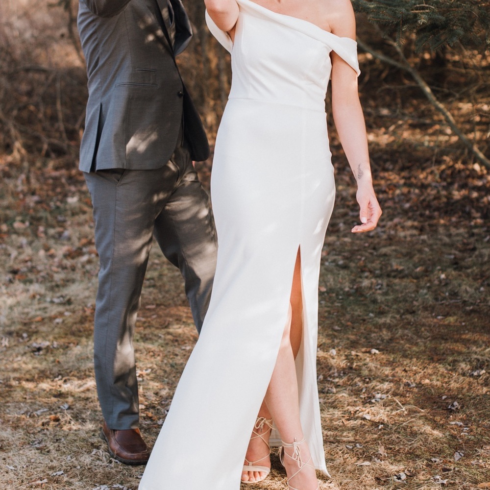 Lulus white off shoulder gown!